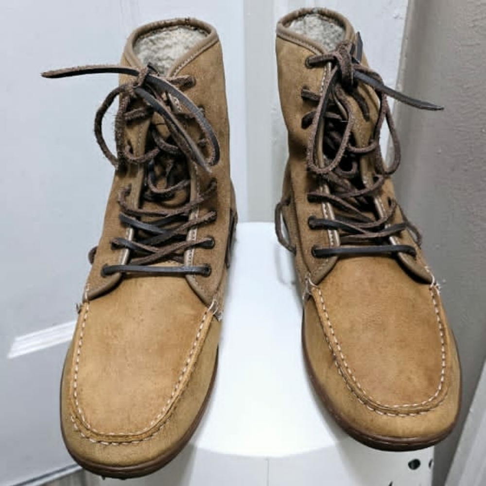 G.H Bass Genuine Leather Furlined Ranger Boots Men Size 8D🌴✌️